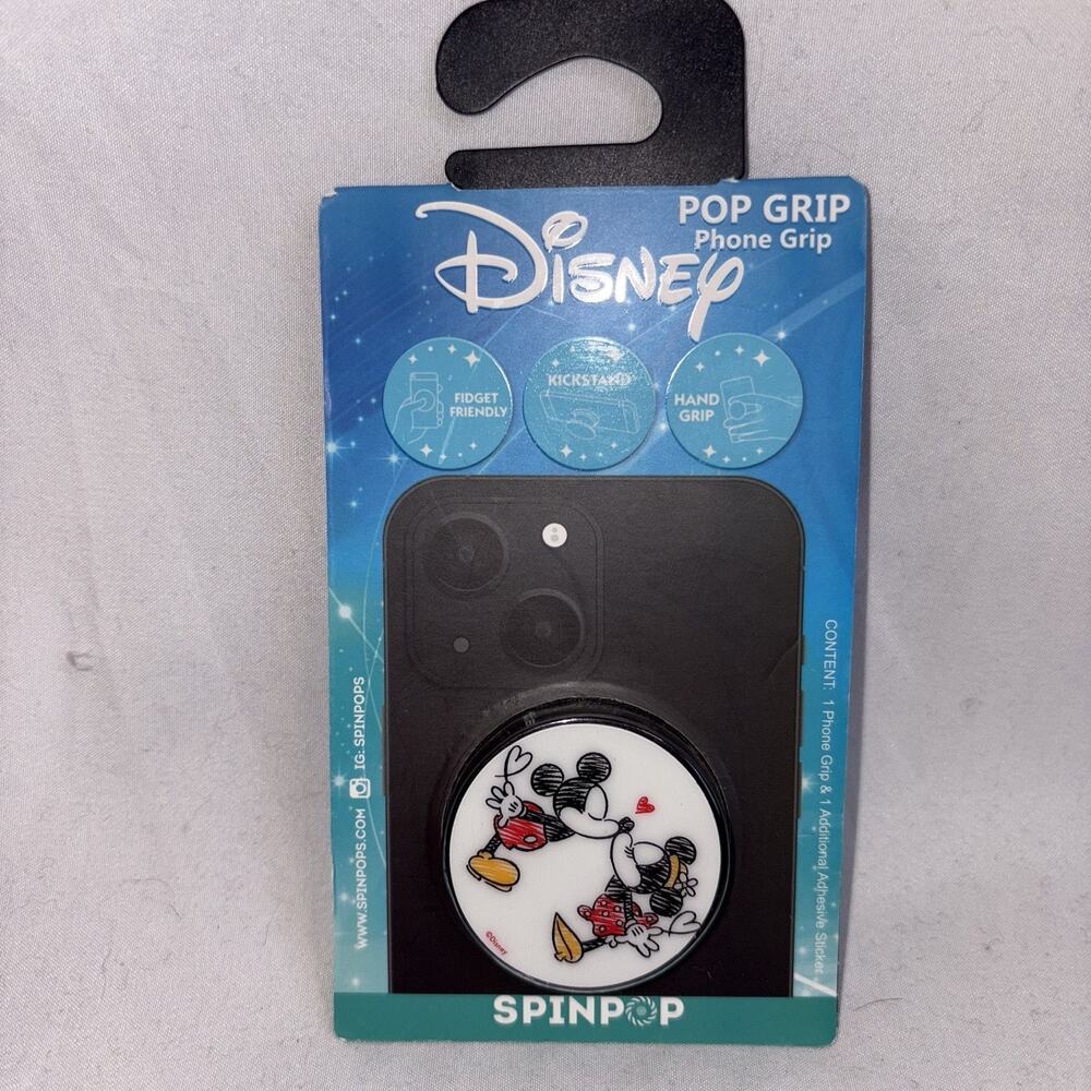 New Disney Spinpop Mickey & Minnie Mouse Love Pop Grip Phone Grip